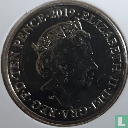 Verenigd Koninkrijk 10 pence 2019 "P - Post box" - Afbeelding 1
