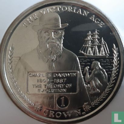 Gibraltar 1 crown 2001 "The Victorian Age - Charles Darwin" - Afbeelding 2