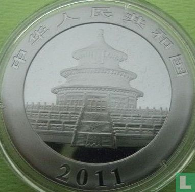 China 10 Yuan 2011 (teilweise vergoldet) "Panda" - Bild 1