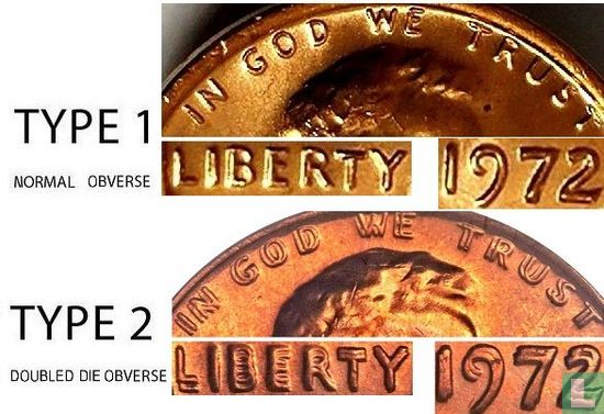 États-Unis 1 cent 1972 (sans lettre - type 1) - Image 3