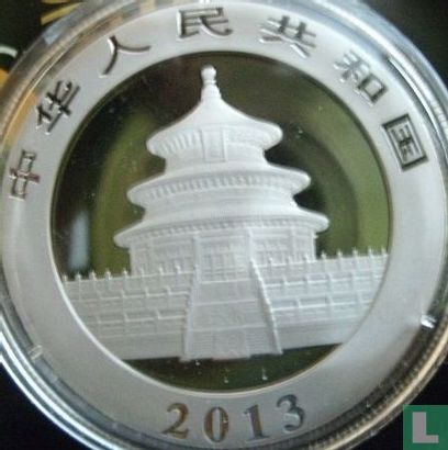 China 10 Yuan 2013 (teilweise vergoldet) "Panda" - Bild 1