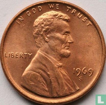 États-Unis 1 cent 1969 (S - type 1) - Image 1