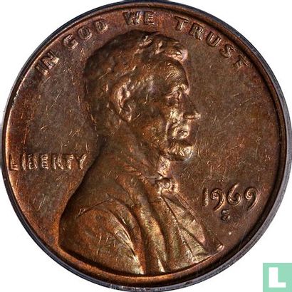 United States 1 cent 1969 (S - type 2) - Image 1