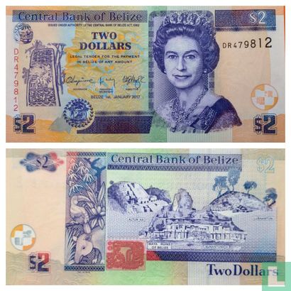 Belize 2 dollars 2017