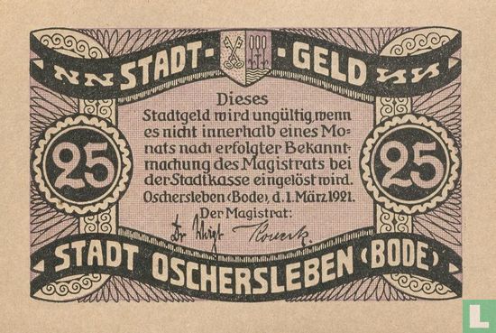 Oschersleben am Bode, Stadt - 25 Pfennig 1921  - Afbeelding 1