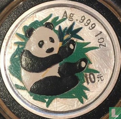 China 10 Yuan 2000 (gefärbt) "Panda" - Bild 2