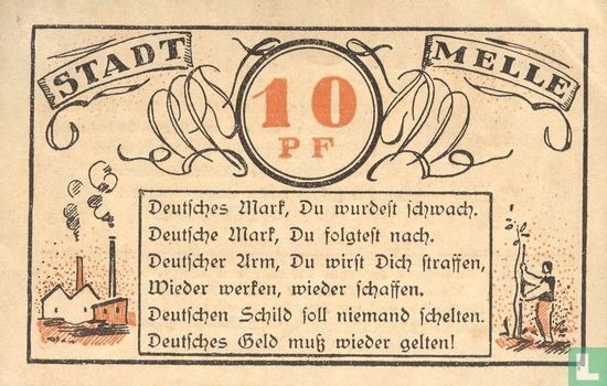 Melle, Stadt - 10 Pfennig (1) 1921   - Afbeelding 1