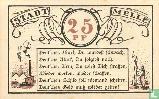 Melle 25 Pfennig - Image 1