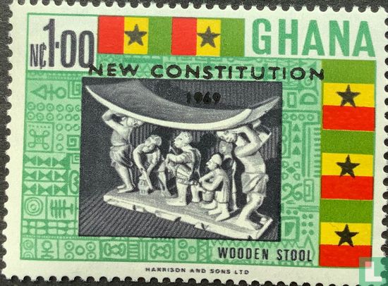 Opdruk: nieuwe grondwet 1969  