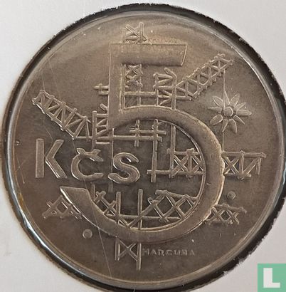 Tschechoslowakei 5 Korun 1992 - Bild 2