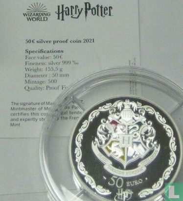 Frankrijk 50 euro 2021 (PROOF - zilver) "Harry Potter" - Afbeelding 3