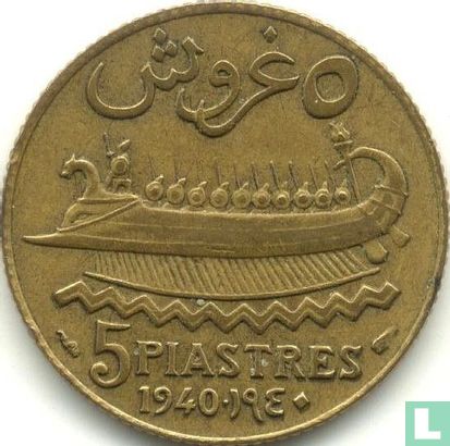 Lebanon 5 piastres 1940 - Image 1