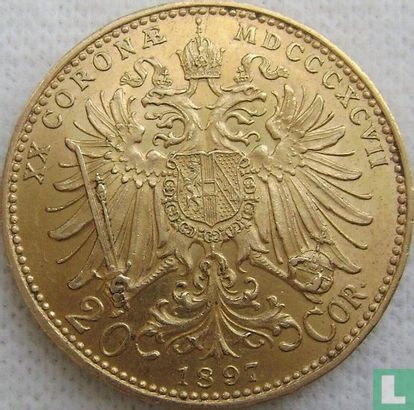Autriche 20 corona 1897 - Image 1