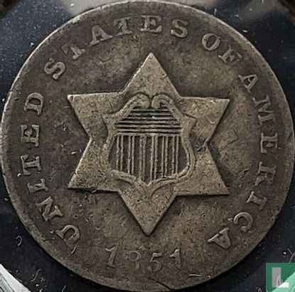 Verenigde Staten 3 cents 1851 (O) - Afbeelding 1