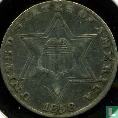 United States 3 cents 1858 - Image 1
