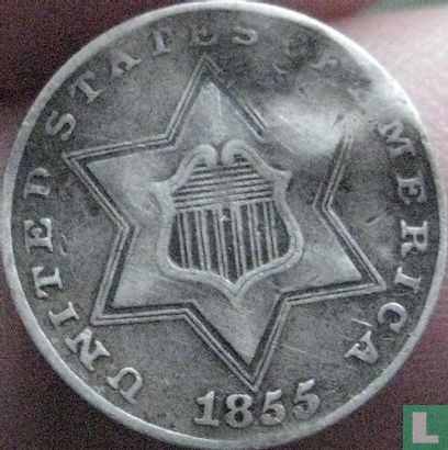 États-Unis 3 cents 1855 - Image 1