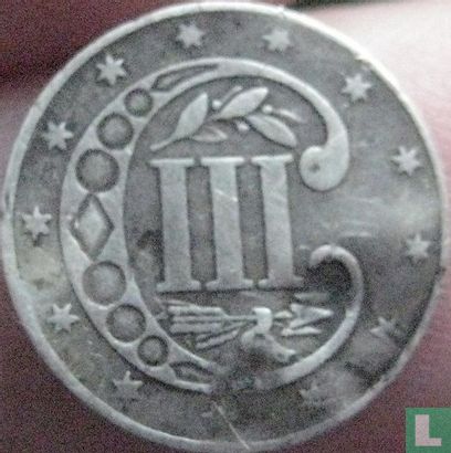 États-Unis 3 cents 1855 - Image 2