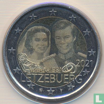 Luxemburg 2 euro 2021 (hologram) "40th anniversary of the marriage of Grand Duke Henri" - Afbeelding 1