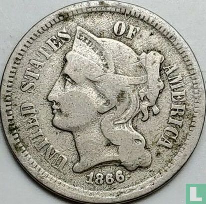 United States 3 cents 1866 (copper-nickel) - Image 1