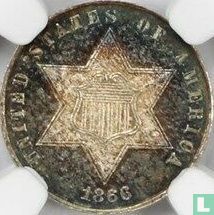 États-Unis 3 cents 1866 (argent) - Image 1
