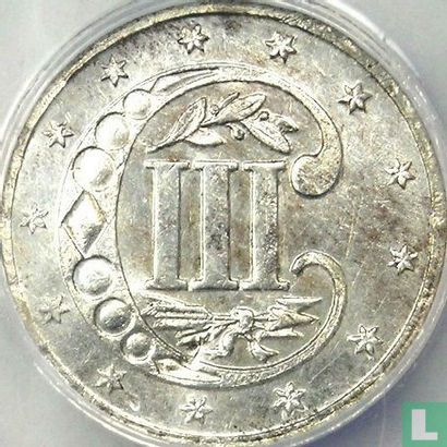 États-Unis 3 cents 1868 (argent) - Image 2