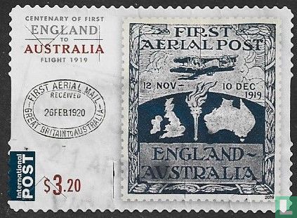 Commemoration of the first flight from England to Australia