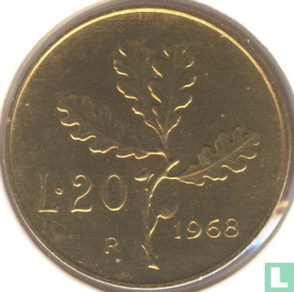 Italië 20 lire 1968 - Afbeelding 1