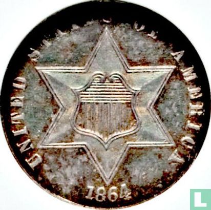 United States 3 cents 1864 - Image 1