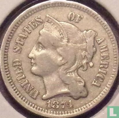 Verenigde Staten 3 cents 1874 - Afbeelding 1