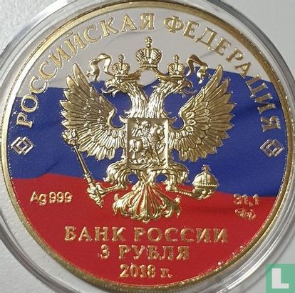 Russia 3 rubles 2018 (PROOF) "Football World Cup in Russia - Trophy" - Image 1