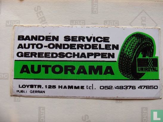 Banden service auto- onderdelen gereedschappen Autorama