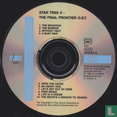 Star Trek V: The Final Frontier (Music From The Original Paramount Motion Picture Soundtrack) - Image 3
