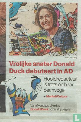 Vrolijke snater Donald Duck debuteert in AD