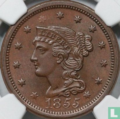 United States 1 cent 1855 (type 1) - Image 1