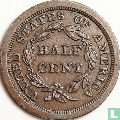 États-Unis ½ cent 1848 (refrappe) - Image 2