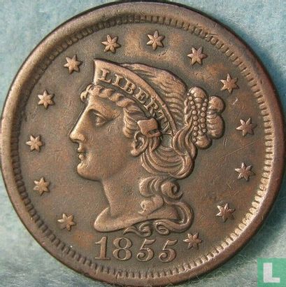 United States 1 cent 1855 (type 3) - Image 1