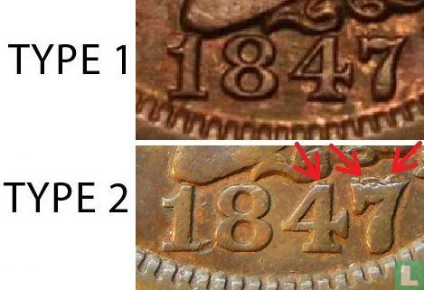 United States 1 cent 1847 (type 2) - Image 3