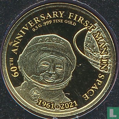 Fiji 5 dollars 2021 (PROOF) "60th anniversary First man in space" - Image 2
