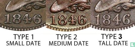 United States 1 cent 1846 (type 2) - Image 3