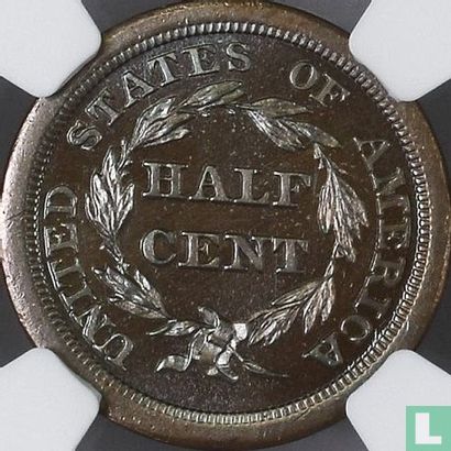 États-Unis ½ cent 1841 (refrappe) - Image 2