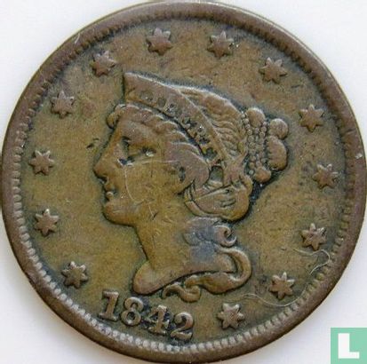 United States 1 cent 1842 (type 2) - Image 1