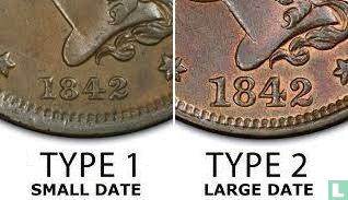 États-Unis 1 cent 1842 (type 2) - Image 3