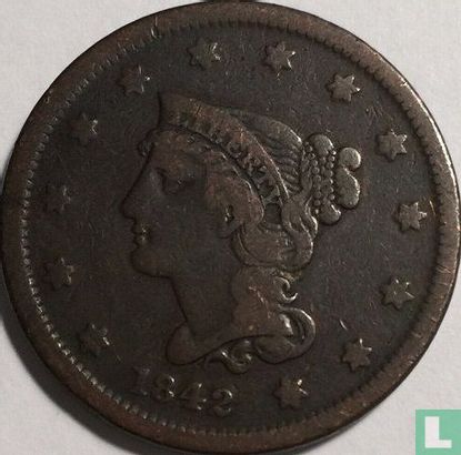 United States 1 cent 1842 (type 1) - Image 1