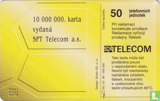 10 000 000. karta vydaná SPT Telecom - Afbeelding 2