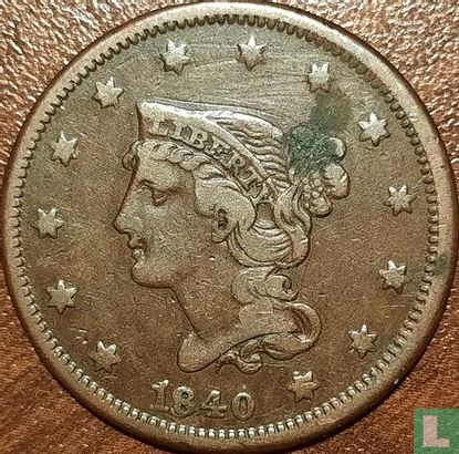United States 1 cent 1840 (type 3) - Image 1
