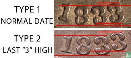 United States 1 dime 1833 (type 2) - Image 3