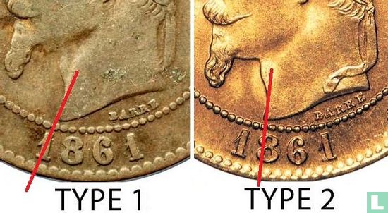 Frankrijk 2 centimes 1861 (BB - type 1) - Afbeelding 3
