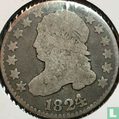 United States 1 dime 1824 (1824/22 - type 2) - Image 1