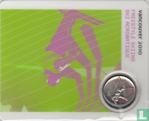 Canada 25 cents 2008 (coincard) "Vancouver 2010 Winter Olympics - Freestyle skiing" - Afbeelding 1