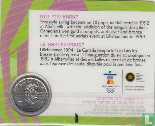 Canada 25 cents 2008 (coincard) "Vancouver 2010 Winter Olympics - Freestyle skiing" - Afbeelding 2